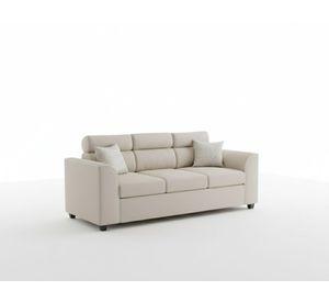 sofa pufa 3 cuerpos beige fancy hogar