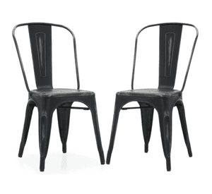 PACK 2 SILLAS TOLIX METALICAS PARA RESTAURANT O TERRAZA RESISTENTE APILABLE