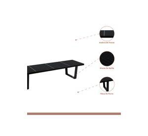 Banqueta de Madera y Metal George Nelson 160cm - Negra