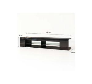 Mueble de TV Moderno Negro con Luces LED y Compartimentos
