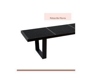 Banqueta de Madera y Metal George Nelson 160cm - Negra