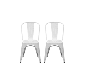 PACK 2 SILLAS TOLIX METALICAS PARA RESTAURANT O TERRAZA RESISTENTE APILABLE