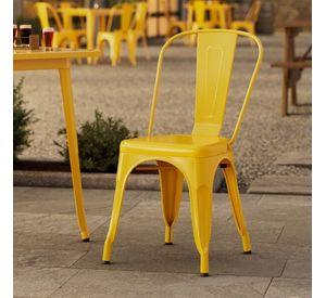 PACK 2 SILLAS TOLIX METALICAS PARA RESTAURANT O TERRAZA RESISTENTE APILABLE