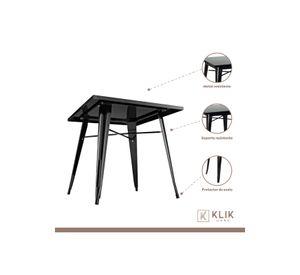 Comedor Mesa Tolix 80x80cm + 4 sillas Tolix Negras