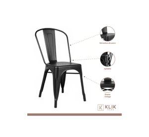 Comedor Mesa Tolix 80x80cm + 4 sillas Tolix Negras