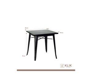 Comedor Mesa Tolix 80x80cm + 4 sillas Tolix Negras