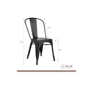 Comedor Mesa Tolix 80x80cm + 4 sillas Tolix Negras