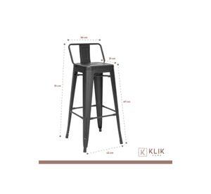 Pack de 4 Taburetes Tolix de acero - Negro