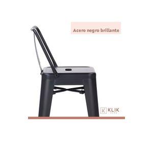 Pack de 4 Taburetes Tolix de acero - Negro