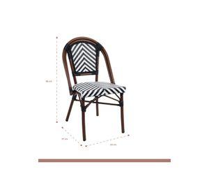 Pack de 4 Sillas Bistro Parisina Rattan - Blanca con negro