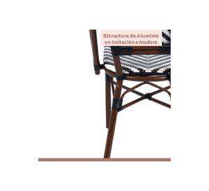 Pack de 4 Sillas Bistro Parisina Rattan - Blanca con negro