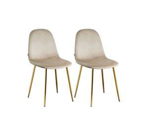 PACK 2 SILLAS PARA COMEDOR CON ASIENTO DE TERCIOPELO TRENDY TOP CON PATAS DORADAS