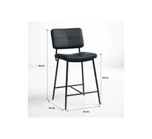Pack de 2 Taburetes Alto Bronx Negro con Patas Metálicas Negras