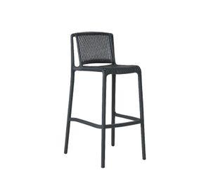 SILLA DE BAR ALTA BUDAPEST PARA EXTERIORES - NEGRO