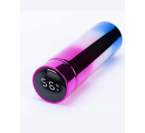Termo Inteligente Vaso Digital Táctil Taza Led Smart Cup Plata Fucsia
