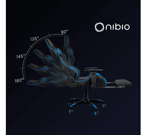 Silla Gamer Nibio Gc181 Reclinable 180° Apoya Pies Brazos Azul