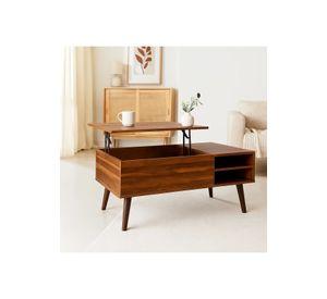 Mesa de Centro Rústica Greva Lift con Cajones y Repisa
