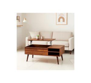 Mesa de Centro Rústica Greva Lift con Cajones y Repisa