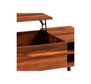 Mesa de Centro Rústica Greva Lift con Cajones y Repisa