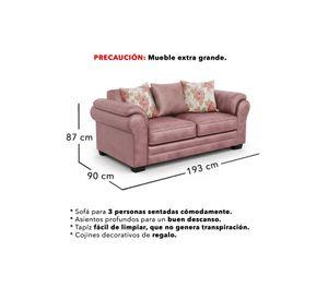 Sofá 3 Cuerpos XL Con Resorte Estructural Grandón Envejecido