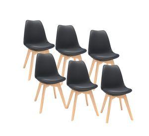 PACK 6 SILLAS DE COMEDOR TULIP ASIENTOS ACOLCHADOS