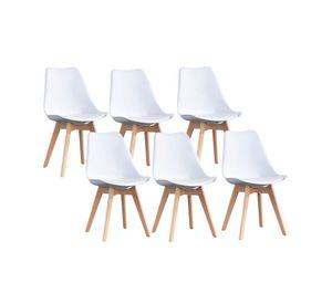 PACK 6 SILLAS DE COMEDOR TULIP ASIENTOS ACOLCHADOS