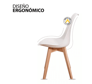 PACK 6 SILLAS DE COMEDOR TULIP ASIENTOS ACOLCHADOS