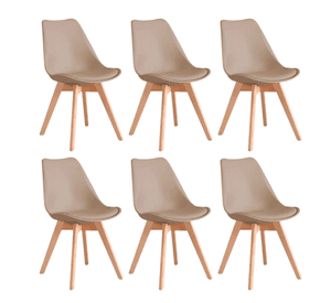 PACK 6 SILLAS DE COMEDOR TULIP ASIENTOS ACOLCHADOS
