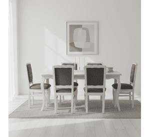 Comedor Normando 90x160 respaldo Tapizado Gris