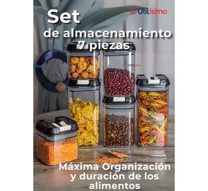 Set Contenedor de Alimentos 7 Piezas Herméticos Plástico Despensa