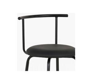 Pack de 2 Taburetes Altos Oslo Metal y Cuero Sintético - Negro