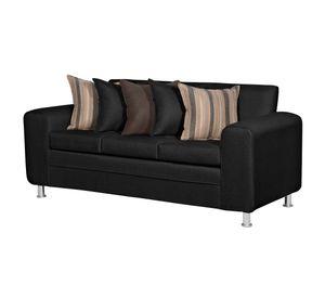 SOFA LEGEND 3 CUERPOS + 2 POUF NEGRO