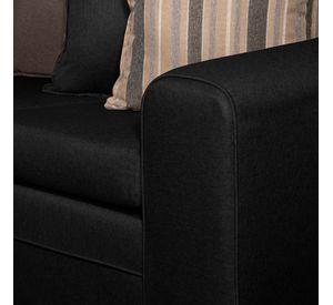 SOFA LEGEND 3 CUERPOS + 2 POUF NEGRO