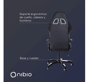 Silla Gamer Nibio Destroyer Reclinable 180° Apoyapies Blanca