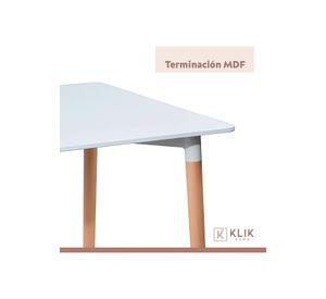 Comedor Mesa Eames Cuadrada Blanca + 4 Sillas Eames Negras