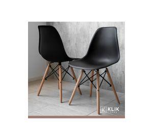 Comedor Mesa Eames Cuadrada Blanca + 4 Sillas Eames Negras