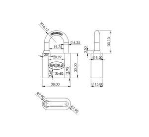 CANDADO POLI S 40MM BR-CJ 3 LLAVES 157140