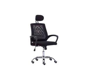 Silla oficina simply mesh negra con apoyabrazos y cabeza