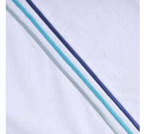 Sábana Bordada. 144 Hilos 2 P Line Azul