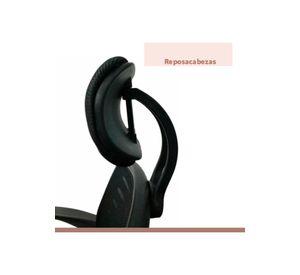 Silla oficina simply mesh negra con apoyabrazos y cabeza