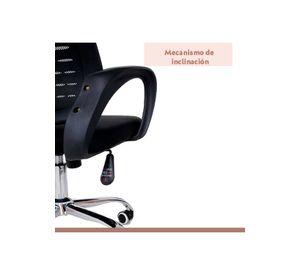Silla oficina simply mesh negra con apoyabrazos y cabeza