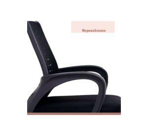 Silla oficina simply mesh negra con apoyabrazos y cabeza