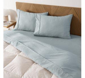 Sabana MF Embossed 2 P Azul Plumetti