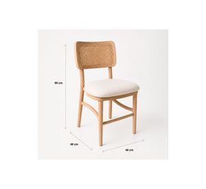 Pack de 2 Sillas de Estilo Natural con Respaldo Tejido y Asiento Acolchado