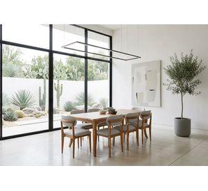 Comedor Monaco 100x200 8 sillas tapiz crudo