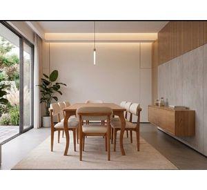 Comedor 8 Sillas Mónaco 100x200 tapiz crudo