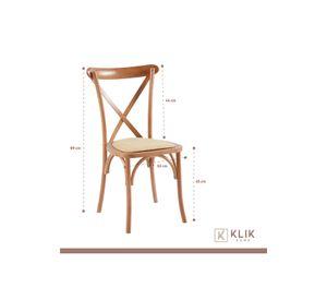 Comedor mesa de vidrio cross 140x90 + 6 sillas Crossback Madera