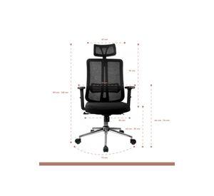 Silla de oficina mesh negra ejecutiva con apoyabrazos y cabeza