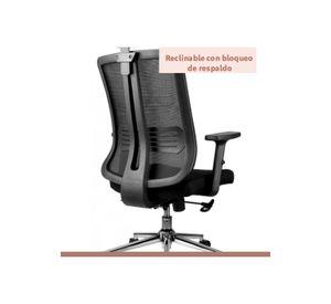 Silla de oficina mesh negra ejecutiva con apoyabrazos y cabeza