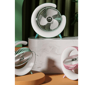 Ventilador Escritorio Portátil USB con Lámpara Luces LED Colores
